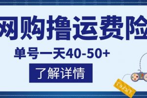 网购撸运费险项目，单号一天40-50+，实实在在能够赚到钱的项目【详细教程】