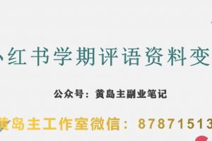 副业拆解：小红书学期评语资料变现项目，视频版一条龙实操玩法分享给你