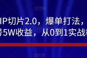 抖音IP切片2.0，爆单打法，千粉账号5W收益，从0到1实战教学【揭秘】